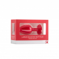 Large Diamond Butt Plug - Red